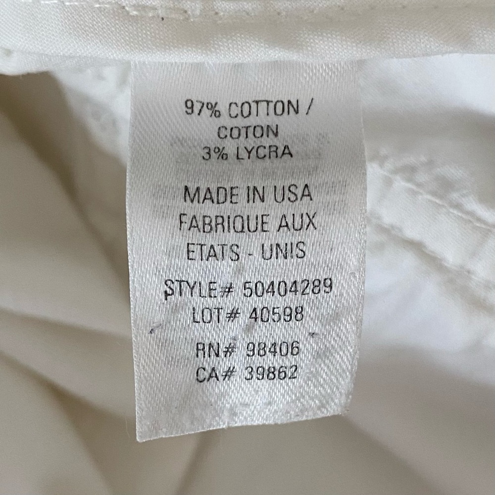 COPY - THEORY Pants Wide Leg  Cotton Ivory/White  Size 6 - Picture 15 of 16